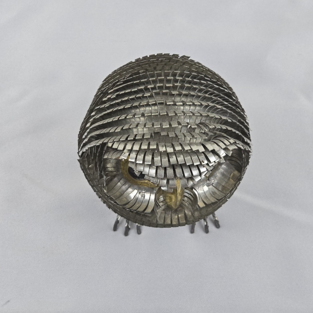 Vintage Brutalist Metal Owl Sculpture Bustamante Style Mexican Folk Art 5" - Picture 7 of 9